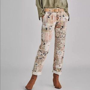 🌸Anthropologie Pilcro jeans The Wanderer Utility Pants Tile print 25